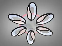 Люстра стельова LED Diasha 8090/6BK, 105W, 4100K, чорний метал, сучасний стиль, диммер, для дому - мініатюра 3