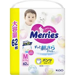 Підгузки-трусики Merries дихаючі M 6-11 кг 62 шт. - мініатюра 2