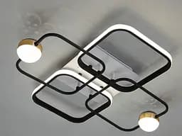 Люстра стельова LED Diasha MX2990-2+2A WH+BK, 55W, біло-чорна, сучасний стиль для коридору, спальні, кухні, кафе - мініатюра 3