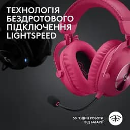 Гарнітура Logitech G Pro X2 Wireless Lightspeed Magenta (981-001275) - мініатюра 3