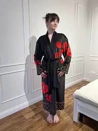 Кімоно жіноче з плюшевого велюру Red Camellia 29456 3XL - мініатюра 3
