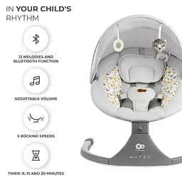 Крісло-гойдалка Kinderkraft Lumi 2 Light Grey (KBLUMI02LGR0000) - мініатюра 11