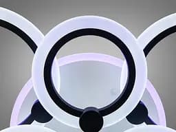 Люстра стельова LED Diasha AD8022/3+3BK, 82W, 3200K-6500K, чорний метал, хай-тек, сучасний стиль для дому - мініатюра 4