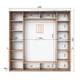 Шафа-купе Idea серія 4 240 x 60 x 240 см Дуб сонома Дзеркало - мініатюра 2