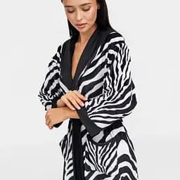 Халат жіночий з плюшевого велюру ексклюзивний Zebra 18265 XS-S - мініатюра 4