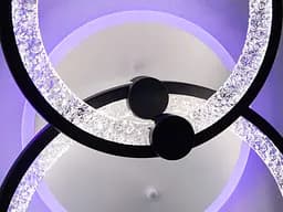 Стельова LED-люстра Diasha 8180/2BK 3color з пультом і димером, чорна, 55 W, 3025 lm, круглі акрилові LED-кільця 53x33 см - мініатюра 6