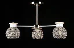 Люстра стельова Splendid Ray L9747A/3 (WHI+FG), 3 лампи, E27, 35 см, золото, білий, коричневий, сучасний стиль для дому - мініатюра 3
