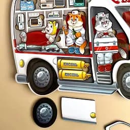 Дерев'яний пазл-сортер Швидка допомога Ubumblebees 1х32х23 см det0009923 - мініатюра 3