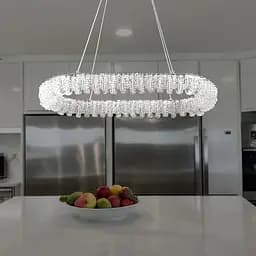 Сучасна підвісна кришталева люстра L33038/800x380/1 LED (CH) - хром, 120 Вт, діаметр 80 см, від 17 до 25 м2 - мініатюра 2