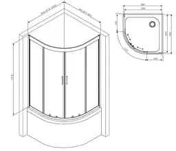 Душове огородження Square Slide AM.PM Gem 120×80 см, прозоре скло, чорний матовий профіль W90UG-403-120280-BT - мініатюра 4