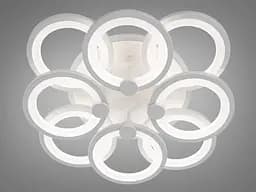 Люстра стельова LED Diasha 8022/4+4WH, 150W, 3200K-6000K, білий акрил, сучасний стиль з диммером - мініатюра 3