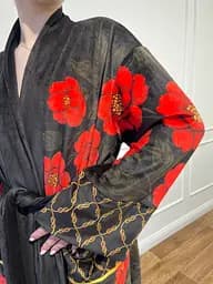 Кімоно жіноче з плюшевого велюру Red Camellia 29456 3XL - мініатюра 4