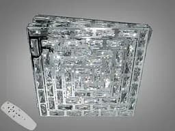 Елегантна кришталева стельова LED-люстра квадратної форми Diasha 7737/500x500CH, 82W, 4510 lm - мініатюра 2