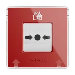 Бездротова кнопка для активації пожежної тривоги вручну Ajax ManualCallPoint Red Jeweller (26-00338)