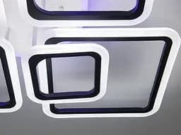 Стельовий світильник LED Diasha A8160/6BK, 150W, 3200K-6500K, чорний метал, акрил, сучасний стиль для дому - мініатюра 5