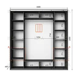 Шафа-купе Idea серія 4 230 x 60 x 240 см Антрацит - мініатюра 2