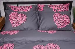 Комплект постільної білизни Moon&Star Satin Elit Rose Quartz сімейний 2х160х220 см наволочки 2х70х70 см - мініатюра 3