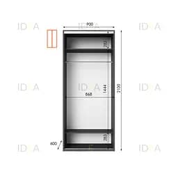 Шафа-купе Idea серія 9 90 x 60 x 210 см Антрацит - мініатюра 2