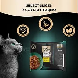Набір корм для котів Sheba Select Slices з м'ясом птиці в соусі 4 шт. x 85 г - мініатюра 5