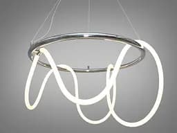 Стельова люстра LED Diasha 9752-D600CH Мотузка, 32W, срібляста, регульована висота, для коридору та вітальні - мініатюра 2