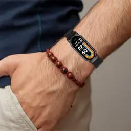 Комплект ремінці Tamister для фітнес-браслета Xiaomi Mi Band 8 та 9 Bead design - Milanese design Black - мініатюра 8
