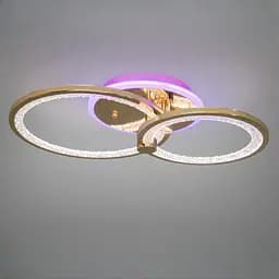 Стильна стельова LED-люстра для спальні Diasha 8180/2G LED 3color dimmer - золотий, 55 Вт, 33x53 см - мініатюра 2