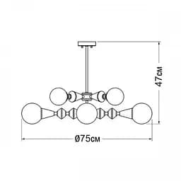 Люстра Dome V8 horizontal PikArt арт. 5990 Золотий/білий - мініатюра 4
