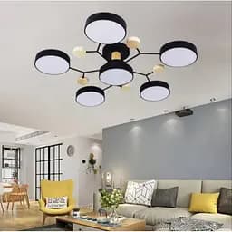 Світлодіодна LED люстра Linisoln Dim 9609/5+1BK - мініатюра 2