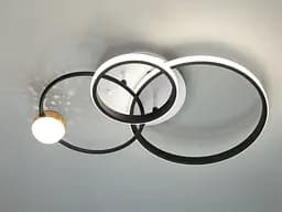 Люстра стельова LED Diasha MX2987-3S WH+BK, 45Вт, білий+чорний, сучасний стиль для вітальні, спальні, коридору - мініатюра 3