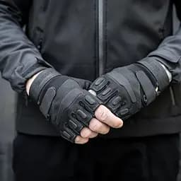 Мотоциклетні безпорадні рукавички (з захисною вставкою) Чорний M - мініатюра 10