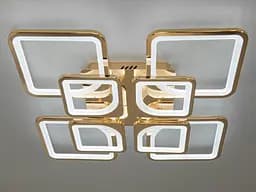 Стельова LED-люстра Diasha 8060/4+4G 135W, Ø60x14 см, 3 кольори світла, диммер, пульт - мініатюра 4