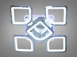 Люстра стельова LED Diasha S8060/4+1HR, 85W, 3200K-6500K, хром, сучасний стиль для дому - мініатюра 2
