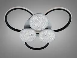 Стельова LED-люстра Dia 2562WH+BK DIMMER - біло-чорна, 82 Вт, 60 см - мініатюра 3