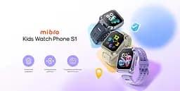 Дитячий годинник-телефон Mibro S1, 1.68", 360x390, GPS, 8MP+5MP, 900мА·рік, 2АТM, лавандовий - мініатюра 2