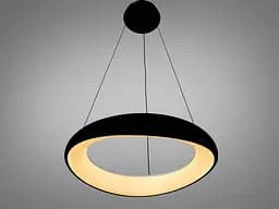 Стильна підвісна LED люстра кільце для спальні Diasha 0470A BK чорна 52 см 36W регульована за висотою - мініатюра 2
