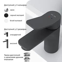 Змішувач для раковини, чорний AM.PM X-Joy F85A02122 - мініатюра 5
