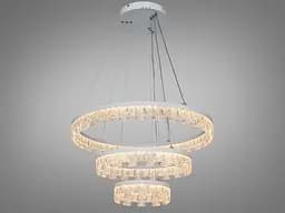 Стильная подвесная LED-люстра для зала Diasha MD78201/600+400+200WH, біла, 105W, Ø60 см, 3 кільця - мініатюра 6