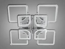 Стельова LED-люстра Diasha 8060/4+4HR 110W, Ø60x14 см, 3 кольори світла, диммер, пульт - мініатюра 3