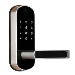 Замок біометричний автономний Trinix TRL-5107BTF Silver Right з Bluetooth, зчитувачем відбитків пальців і карт Mifare (65-00025) - мініатюра 1