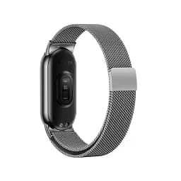 Комплект ремінці Tamister для фітнес-браслета Xiaomi Mi Band 8 та 9 Bead design Black - Milanese design Silver - мініатюра 6