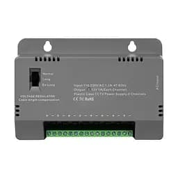 Блок живлення Kraft KRF-1208B (8CH) 96W, 8 каналів навантаження, 12V/1A на 1 канал, з регулятором напруги для компенсації довжини кабелю (43-00145) - мініатюра 2