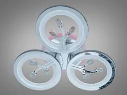 Стельова LED люстра 3 кільця хром 50 Вт пульт 9 м² - мініатюра 3