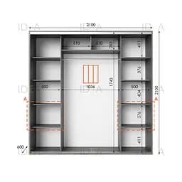 Шафа-купе Idea серія 7 210 x 60 x 210 см Венге темний - мініатюра 2
