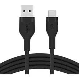 Belkin Кабель USB-A > USB-C заряджання/синхронізації 3м, 60Вт, Type-C, силіконовий з кліпсою, чорний