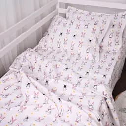 Комплект постільної білизни MirSon Бязь Kids Time 17-0529 Bunnies 143x210 см білий (2200008612573) - мініатюра 2