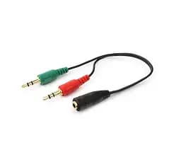 Сплітер Jack 3.5 (мама) — 2xJack 3.5 (тато) мікрофон/навушники Cablexpert CCA-418 - мініатюра 2