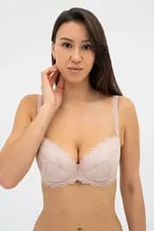 Бюстгальтер пуш-ап +1 зі з'ємними вкладишами ORNELLA 014 136 03 Effetto Lingerie срібний-півонія 80C