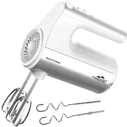Міксер Monte MT-2017, White, 700W, ручний, 5 швидкостей, турбо режим, вінчики, гаки для замісу тіста