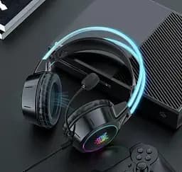 Ігрові провідні навушники Onikuma X15 Pro з висувним мікрофоном, шумозаглушенням і LED підсвічуванням Чорний - мініатюра 7