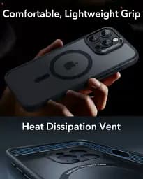 Чохол із захистом на камеру + захисне скло ESR Classic Hybrid Case (HaloLock) Frosted Grey для iPhone 16 Pro Max (1A7790403) - мініатюра 7